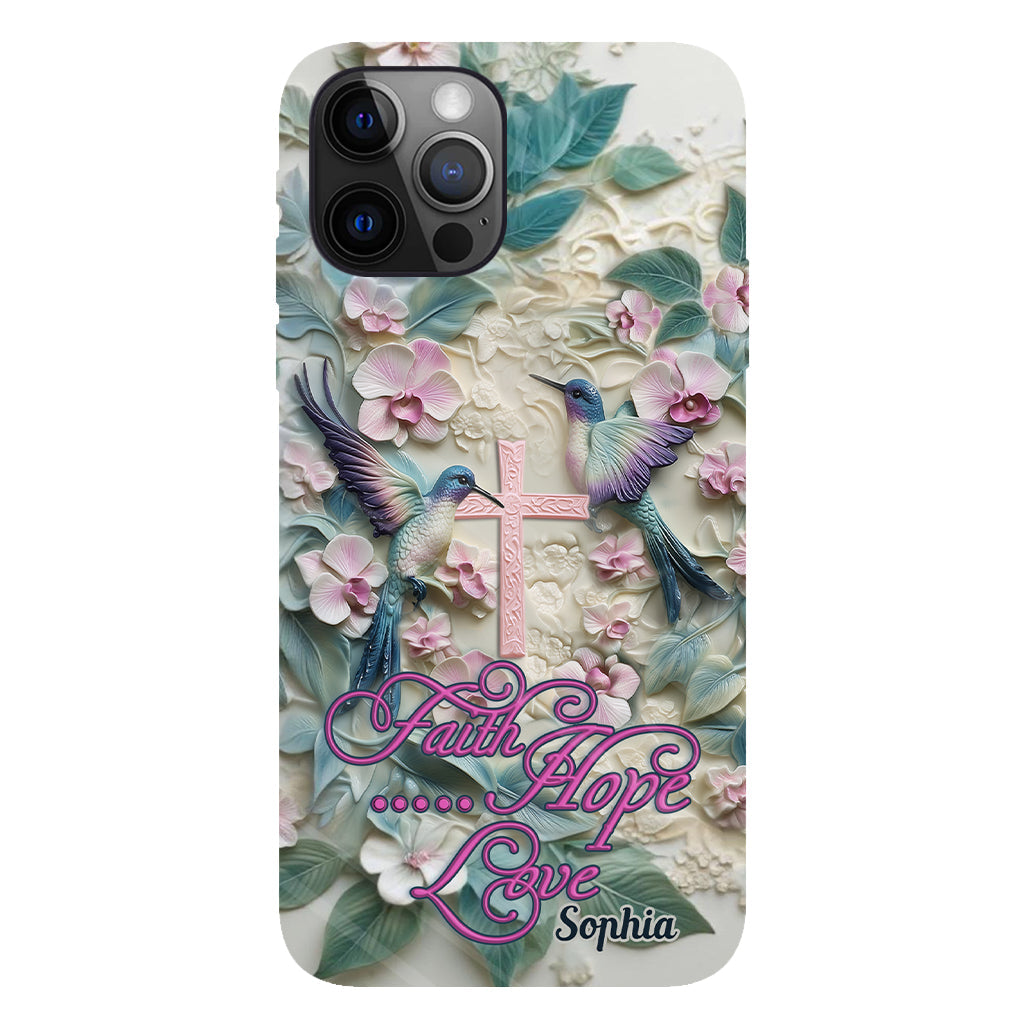Faith Hope Love - Personalized Hummingbird Full Print Phone Case