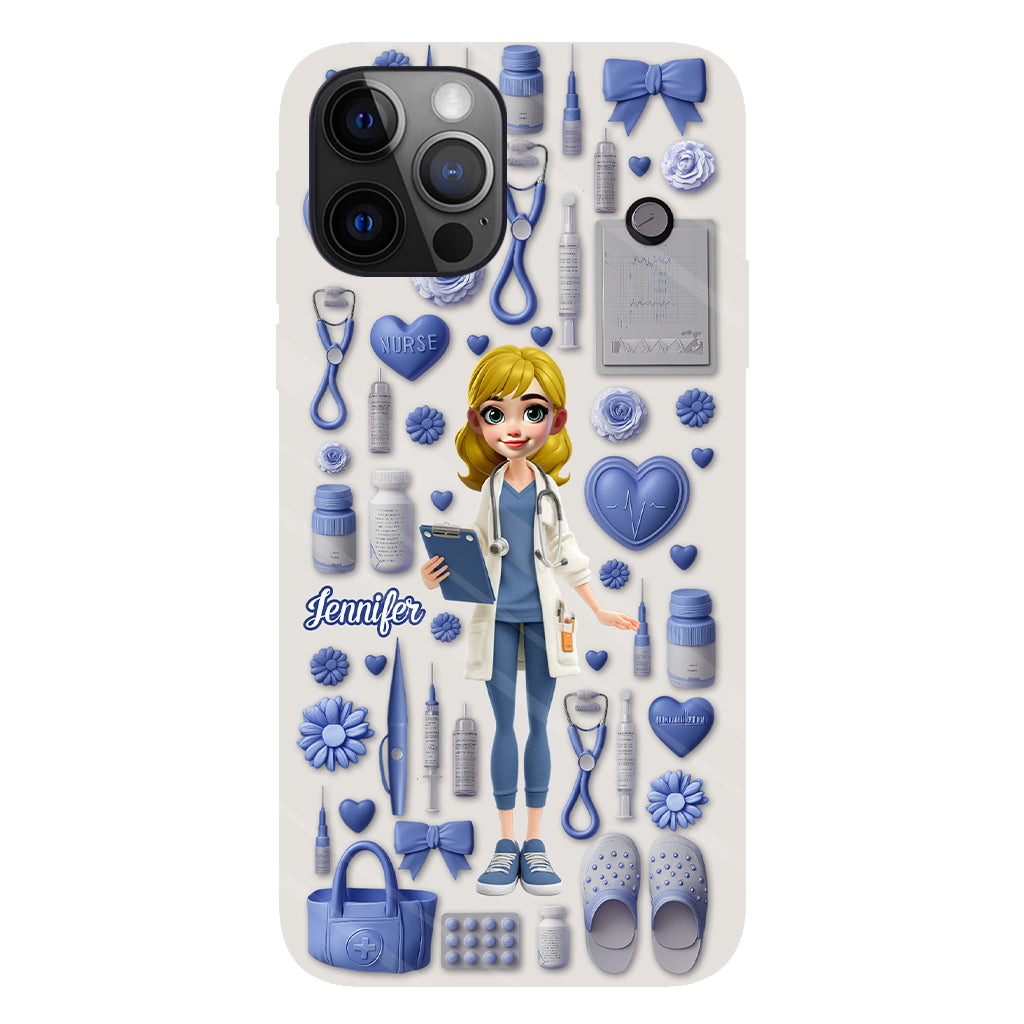 Le métier d'infirmière est un travail de cœur - Coque de téléphone personnalisée avec impression intégrale pour infirmière