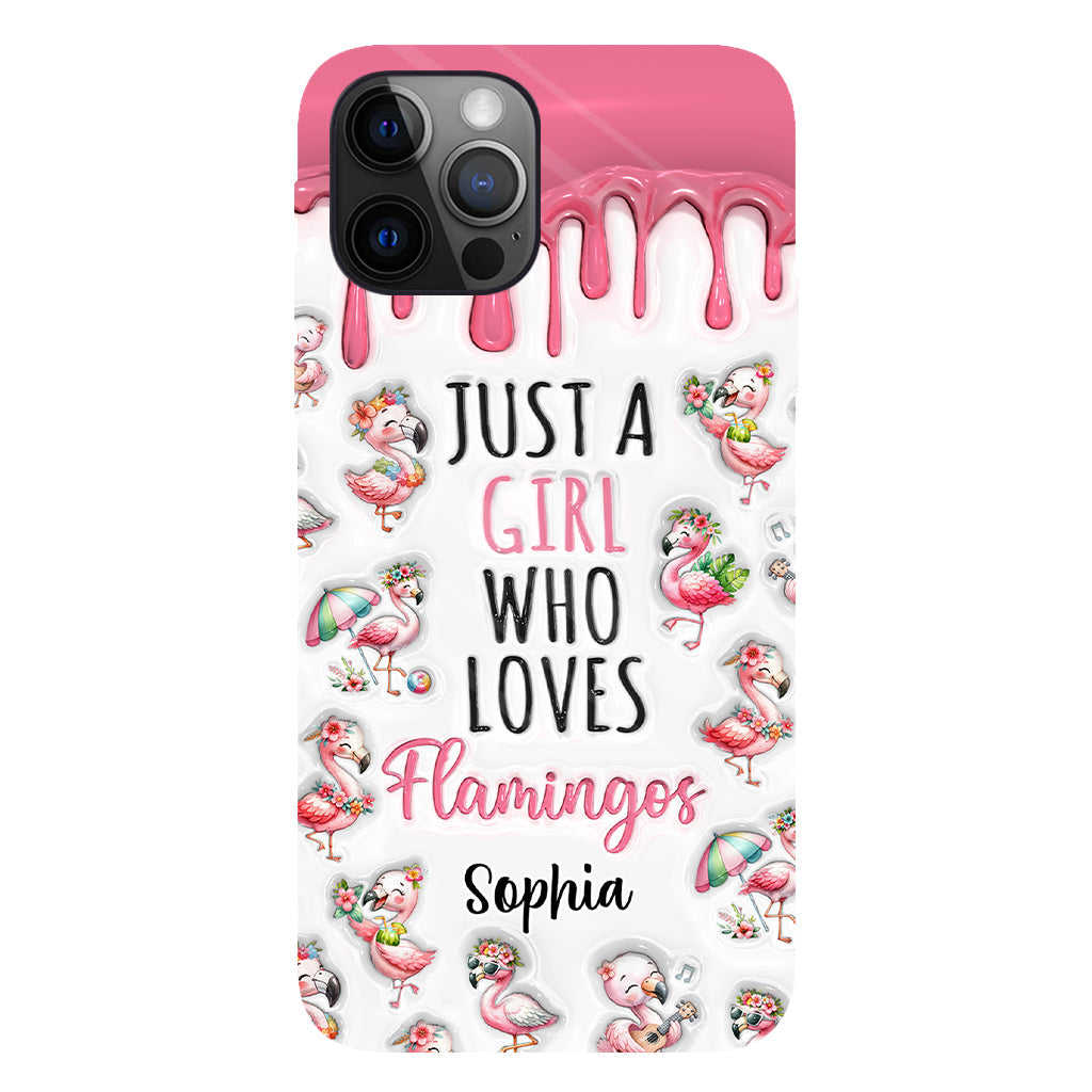 Just A Girl Who Loves Flamingos - Personalized Flamingo Full Print Phone Case