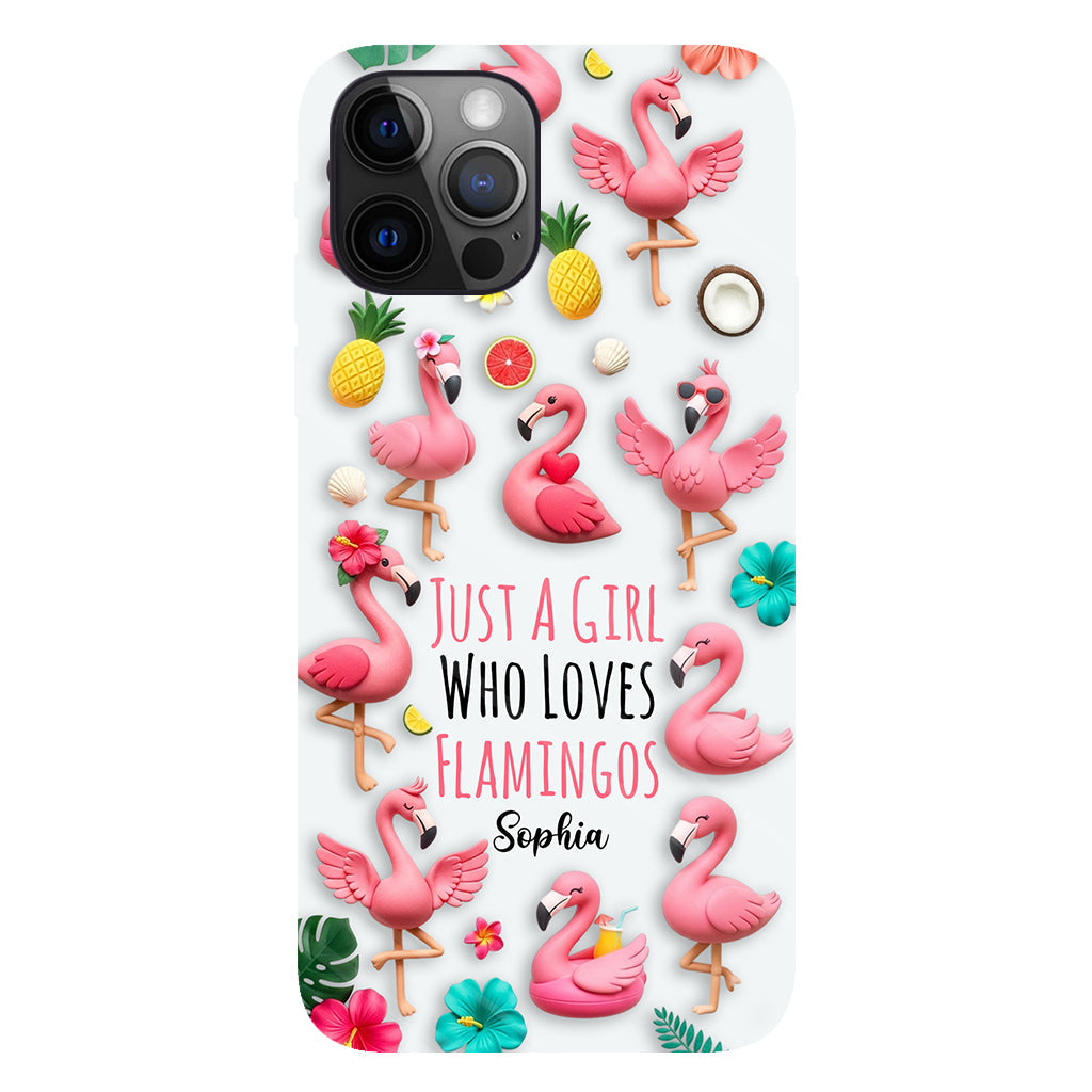 Coque de téléphone personnalisée « Flamants roses » avec motif intégral flamants roses