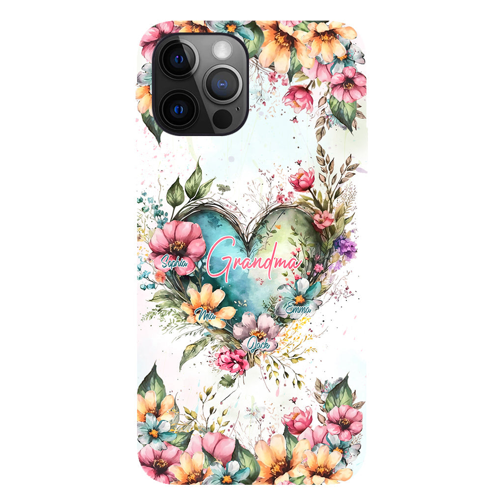 Les fleurs de la maman de grand-mère - Coque de téléphone personnalisée avec impression intégrale « Grand-mère »