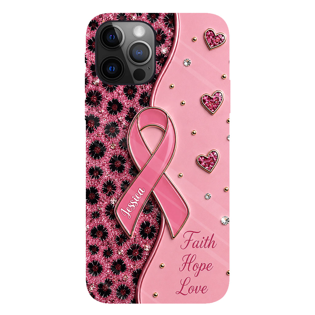 Pink Ribbon - Personalized Breast Cancer Awareness Full Print Phone Case
