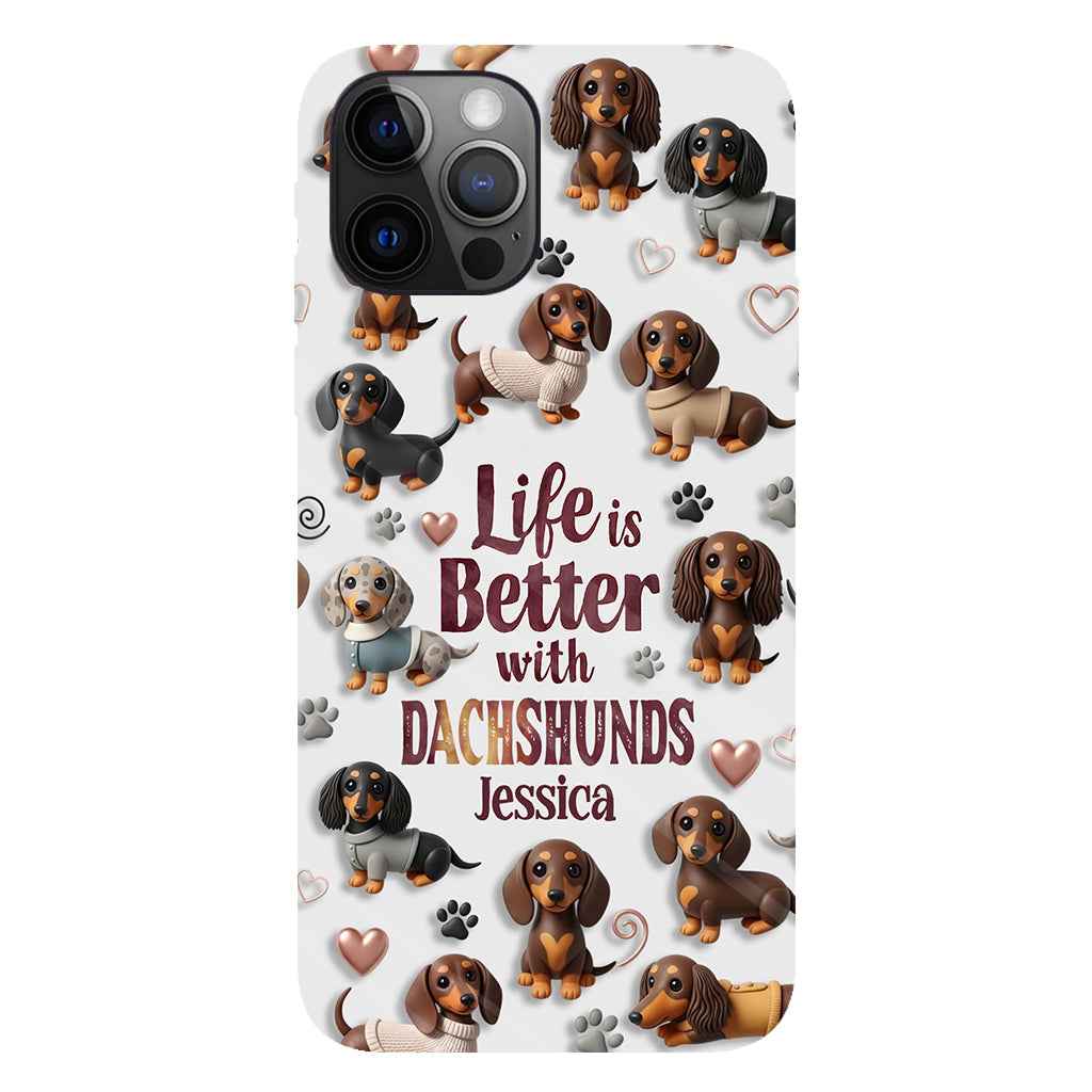 Juste une fille qui aime les chiens - Coque de téléphone personnalisée avec impression intégrale de chien