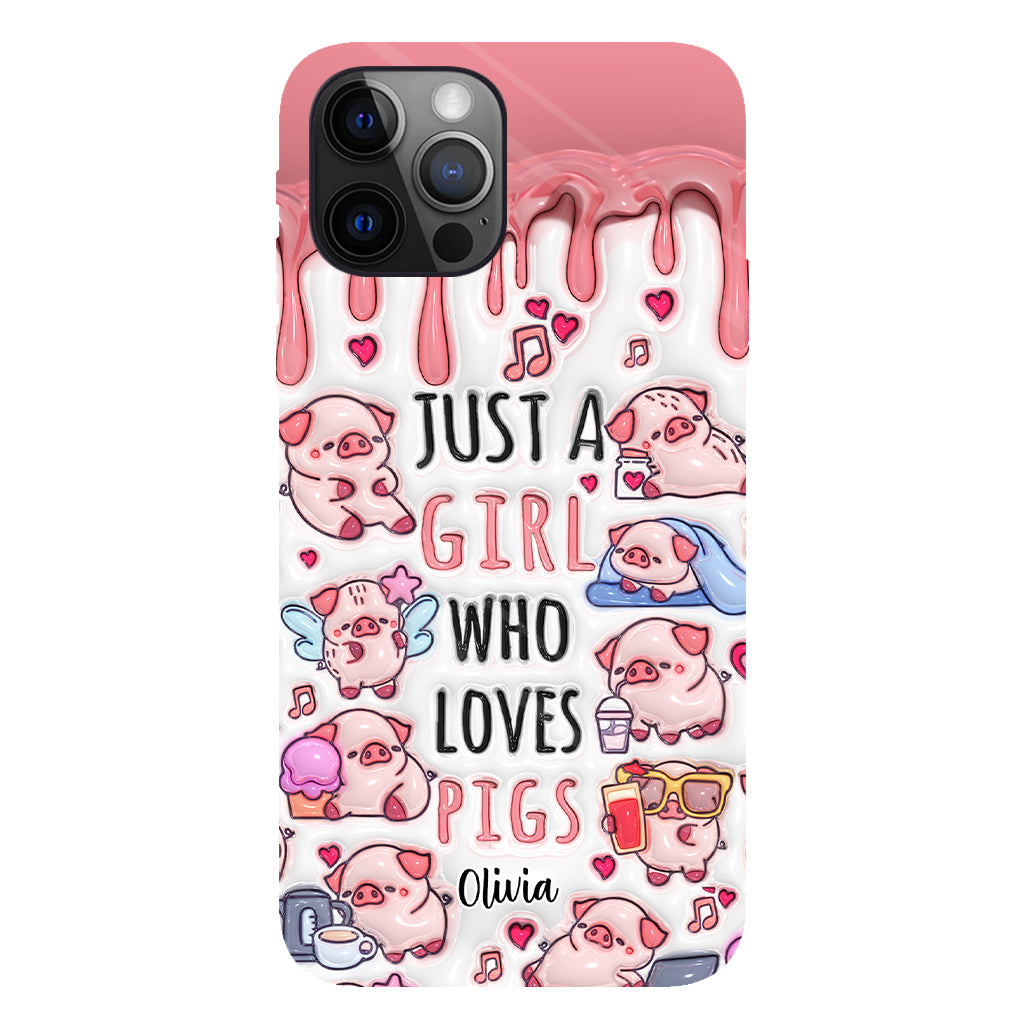 Just A Girl Who Loves Pigs - Personalized Pig Lover Full Print Phone Case