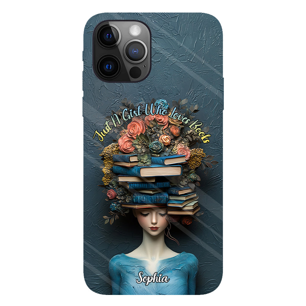 Une fille qui aime les livres - Coque de téléphone personnalisée avec impression intégrale d'un livre