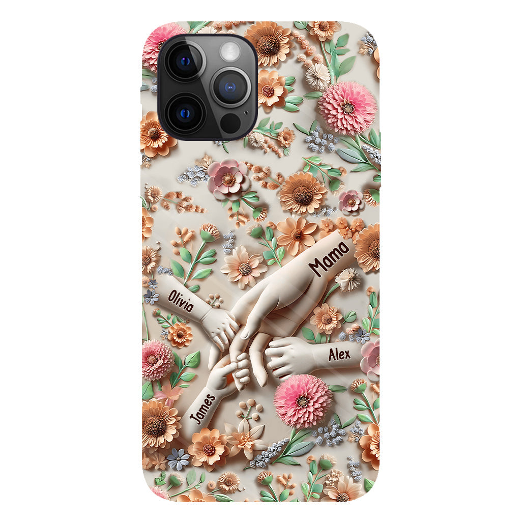 Tiens-nous la main - Coque de téléphone personnalisée avec impression intégrale pour maman