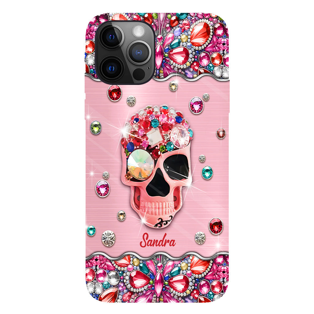 Sparkle Skull - Personalized Skull Full Print Phone Case