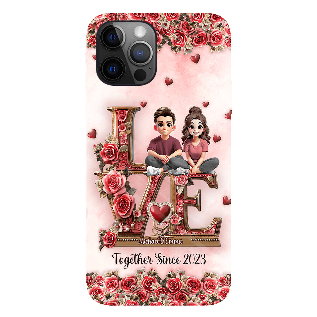 Je t'aimerai toujours - Coque de téléphone personnalisée pour couple avec impression intégrale