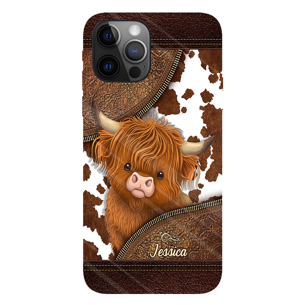 Juste une fille qui aime les vaches des Highlands - Coque de téléphone personnalisée avec impression intégrale