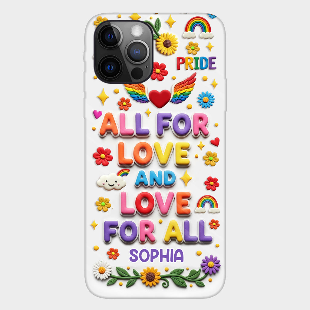 Tout pour l'amour et l'amour pour tous - Coque de téléphone personnalisée avec imprimé intégral en soutien LGBT