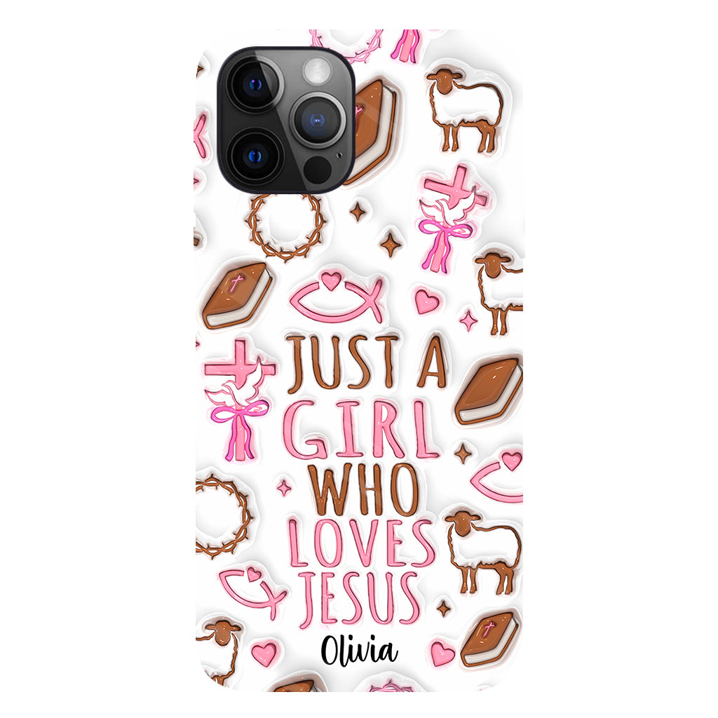 Juste une fille qui aime Jésus - Coque de téléphone personnalisée avec impression chrétienne intégrale