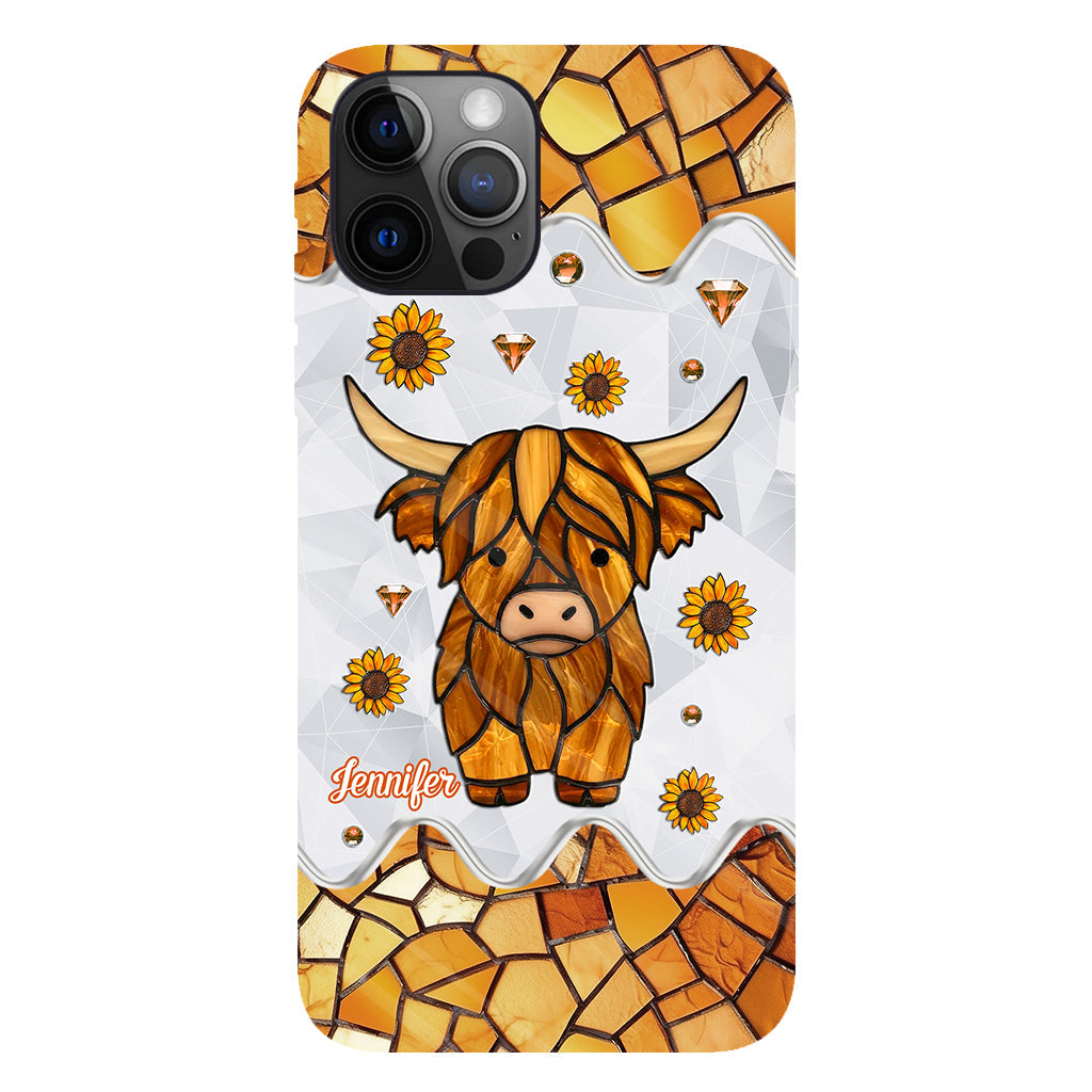 Adorable vache des Highlands - Coque de téléphone personnalisée avec imprimé intégral vache des Highlands