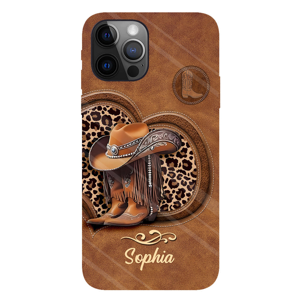 Bottes de cowgirl - Coque de téléphone personnalisée avec motif cowgirl