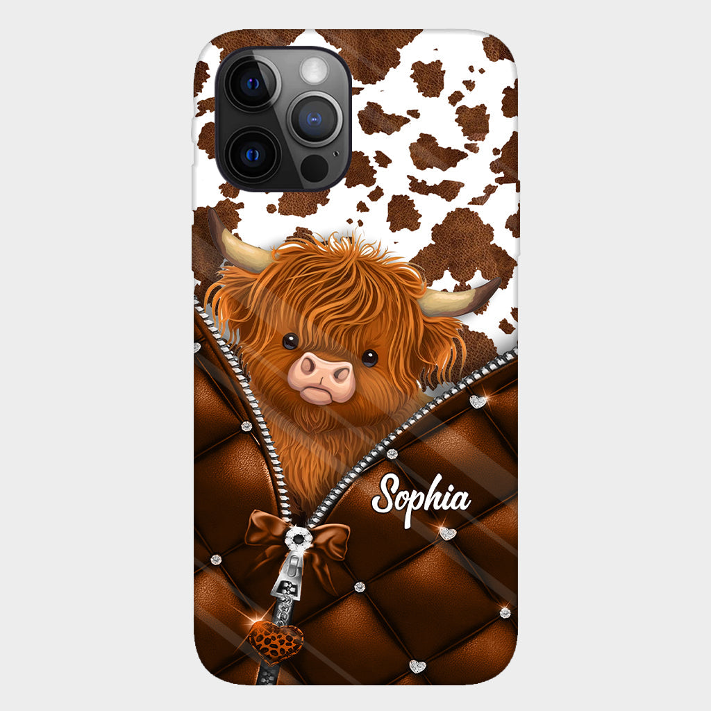 Coque de téléphone personnalisée avec imprimé vache des Highlands - Mignonne vache des Highlands