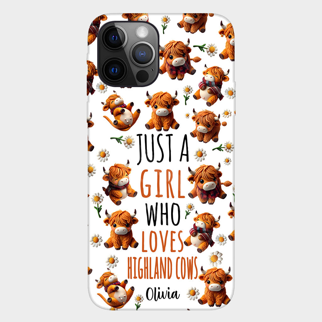 Just A Girl Who Loves Highland Cows - Personalized Highland Cow Full Print Phone Case