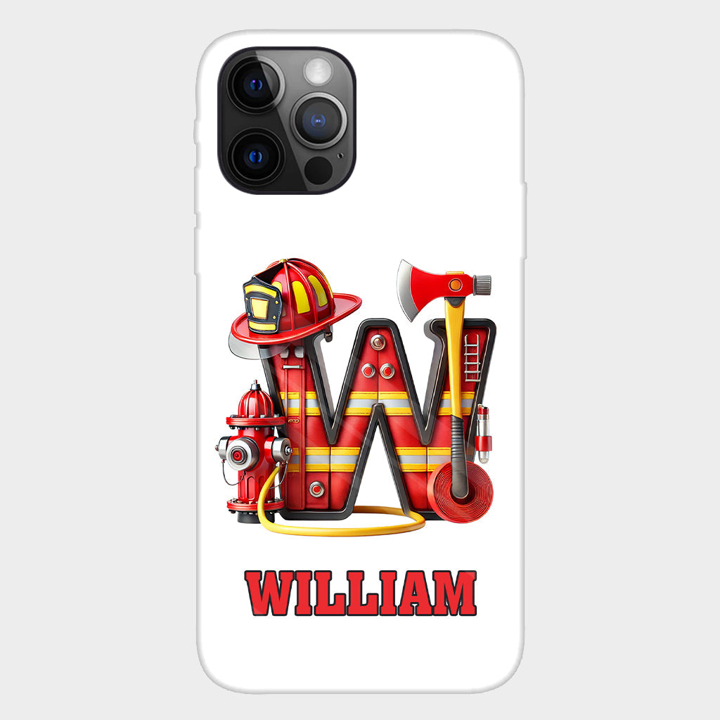 Alphabet Firefighter - Personalized Firefighter Full Print Phone Case