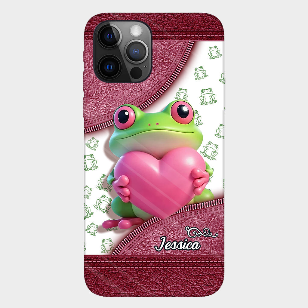 Coque de téléphone personnalisée Love Frog avec motif grenouille