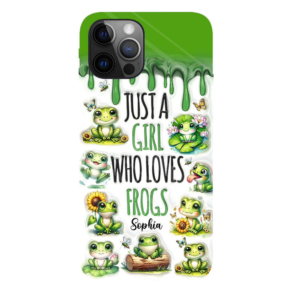 Une fille qui adore les grenouilles - Coque de téléphone personnalisée avec motif grenouille