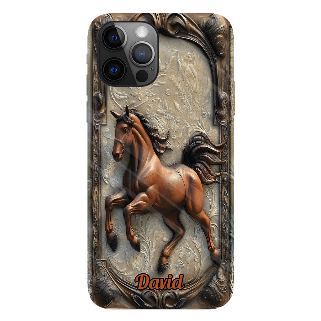 Coque de téléphone personnalisée Love Horse avec motif cheval intégral