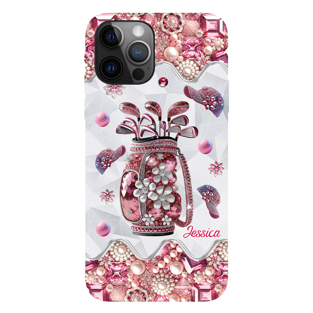 Une fille qui adore le golf - Coque de téléphone personnalisée avec imprimé golf intégral
