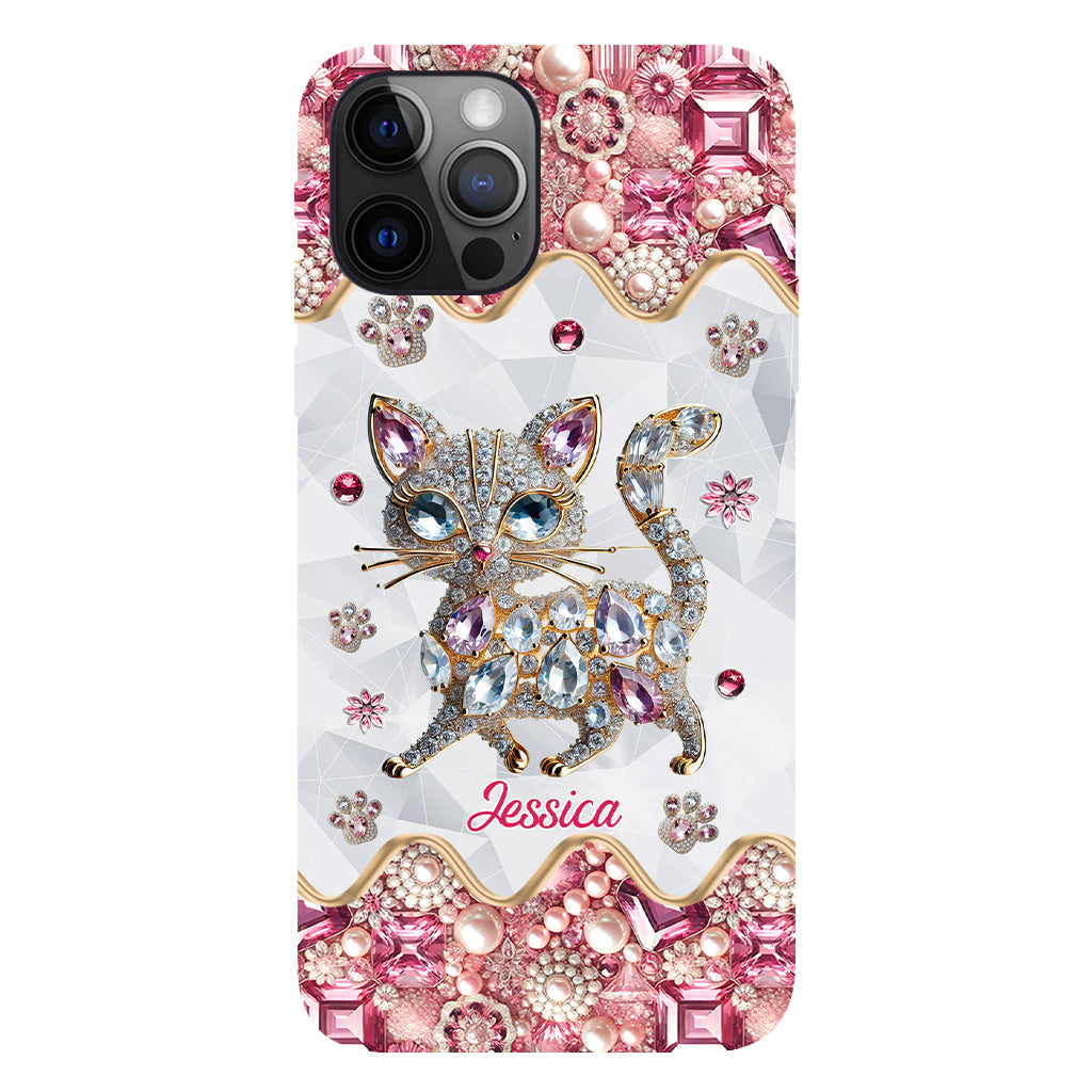 Juste une fille qui aime les chats - Coque de téléphone personnalisée avec impression intégrale de chat