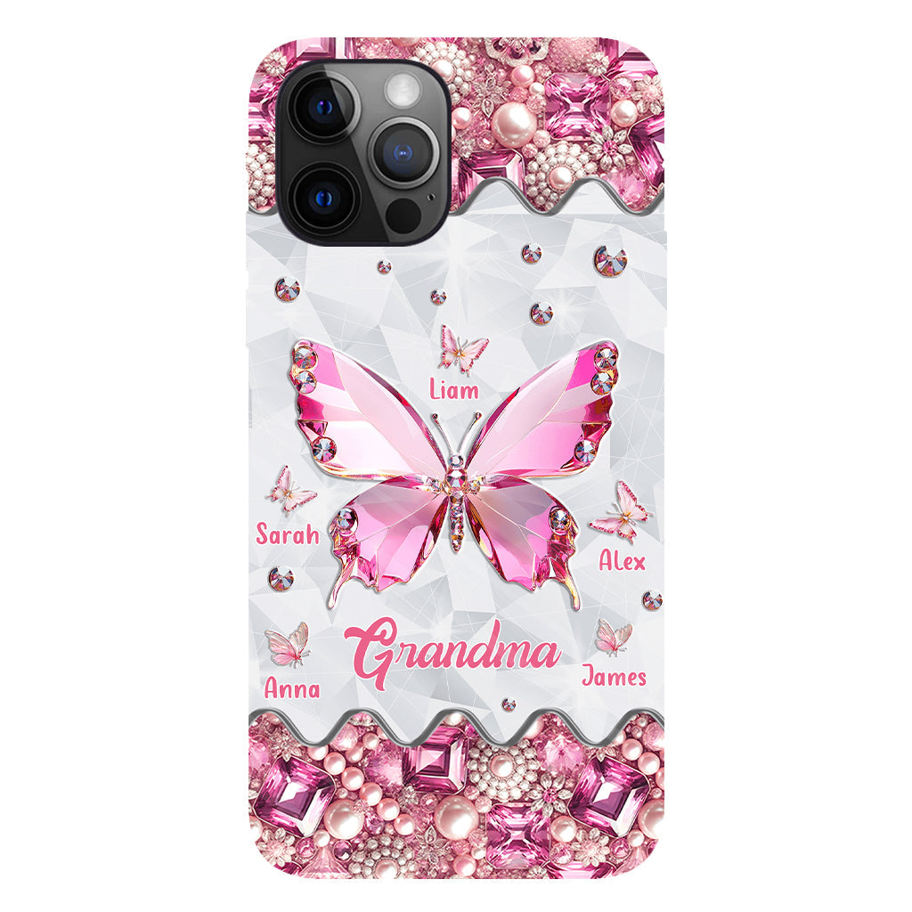 Grandma's Butterflies - Personalized Grandma Full Print Phone Case