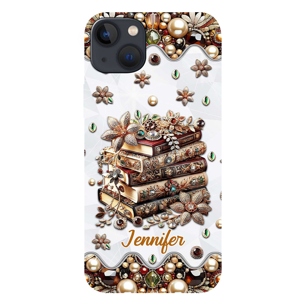 Une fille qui aime les livres - Coque de téléphone personnalisée avec impression intégrale d'un livre
