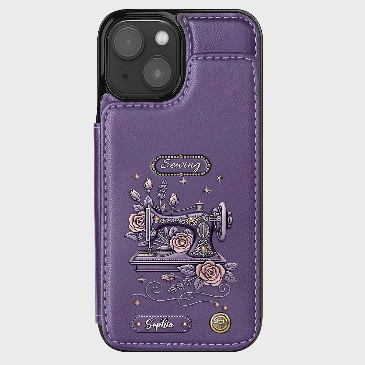 Passionnée de couture - Étui portefeuille personnalisé pour téléphone