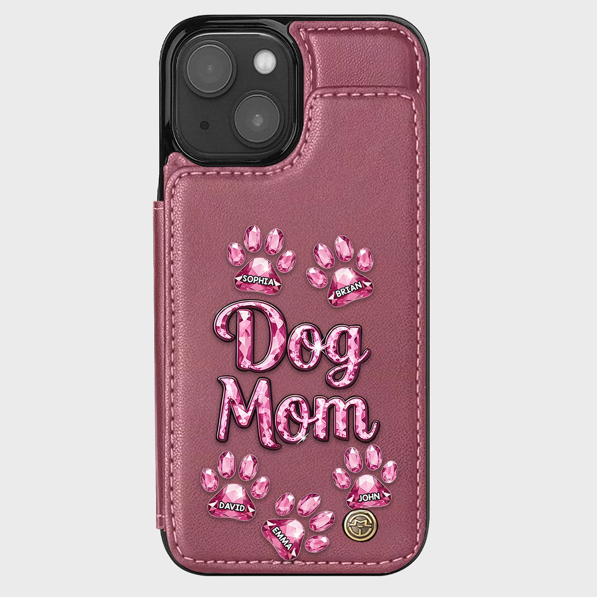 Étui portefeuille personnalisé pour téléphone avec motif chien - Maman de chien