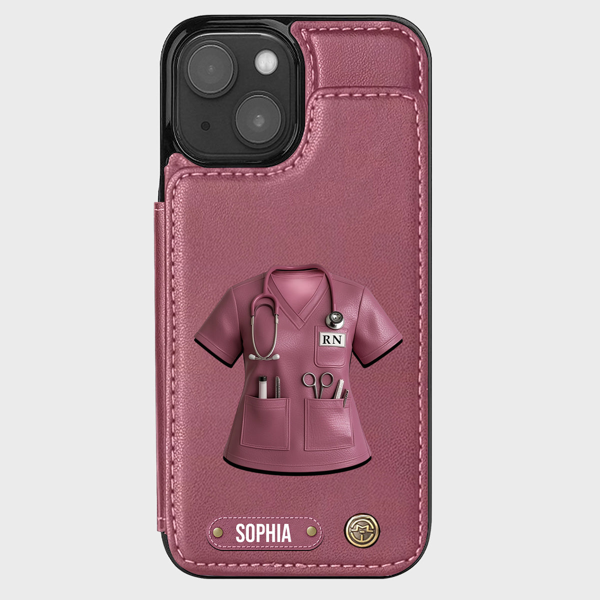 Infirmière fière - Étui portefeuille personnalisé pour téléphone
