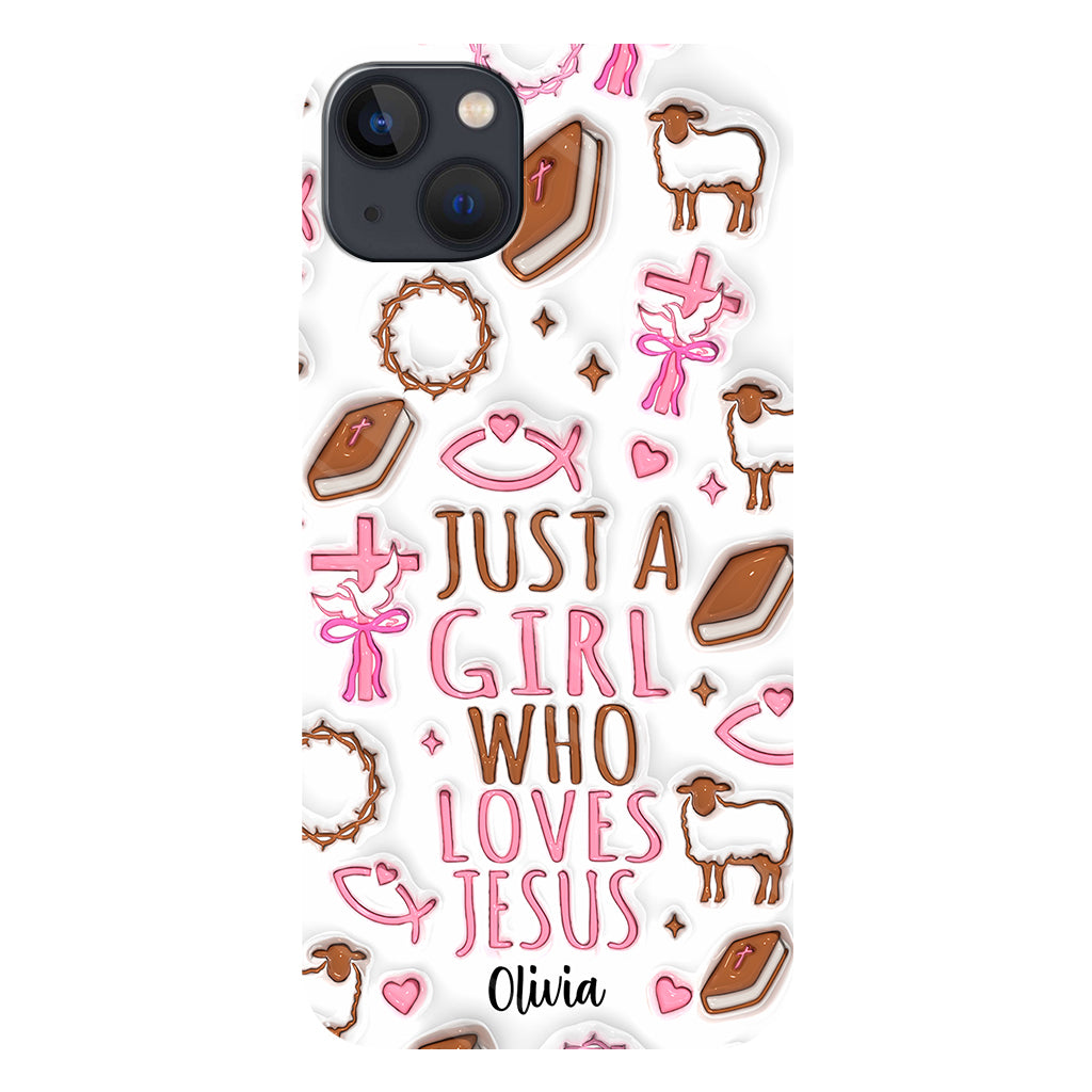 Juste une fille qui aime Jésus - Coque de téléphone personnalisée avec impression chrétienne intégrale