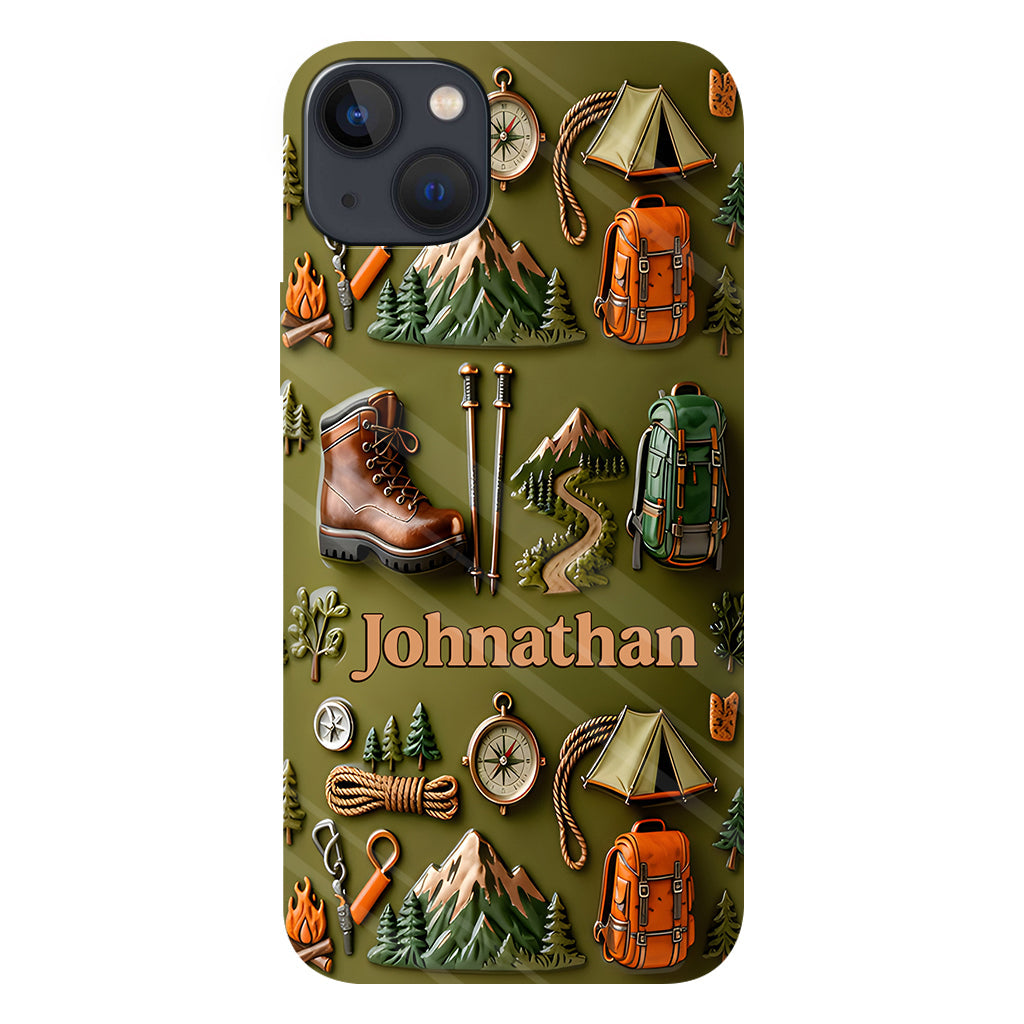 La randonnée me rend heureux - Coque de téléphone personnalisée avec impression intégrale « La randonnée me rend heureux »