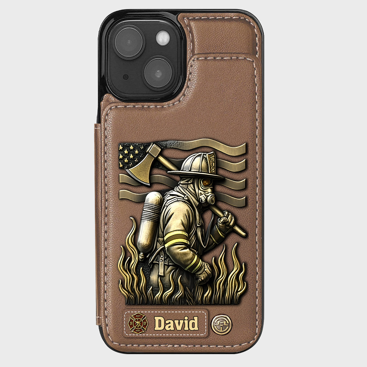 Fier pompier - Étui portefeuille personnalisé pour téléphone portable - Pompier