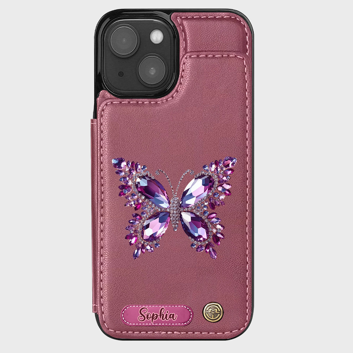 Magnifique papillon - Étui portefeuille personnalisé pour téléphone avec papillon