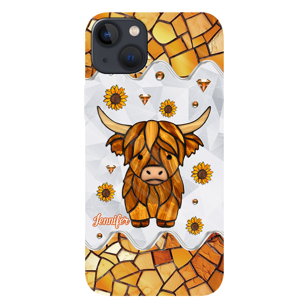 Adorable vache des Highlands - Coque de téléphone personnalisée avec imprimé intégral vache des Highlands