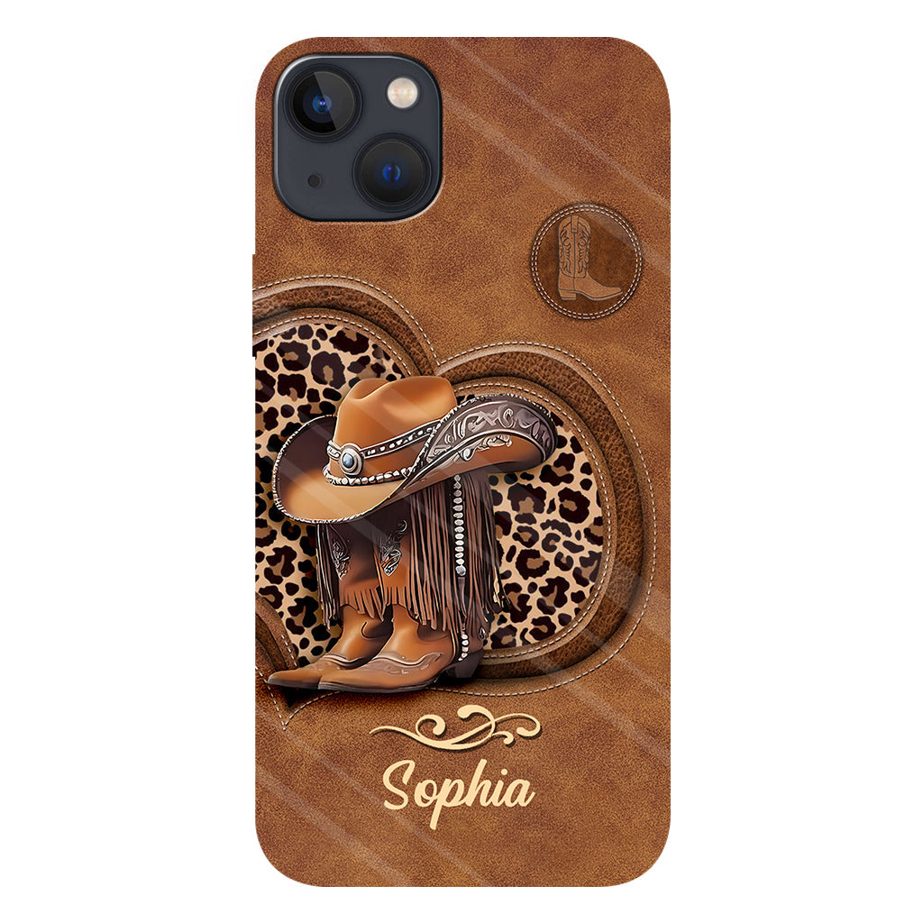 Bottes de cowgirl - Coque de téléphone personnalisée avec motif cowgirl