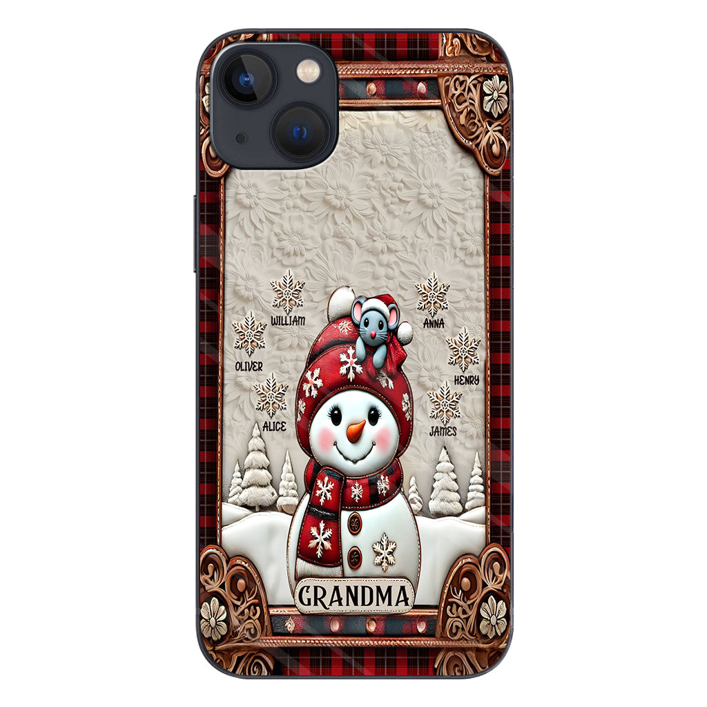 Grandma Snowman Christmas - Personalized Grandma Phone Case