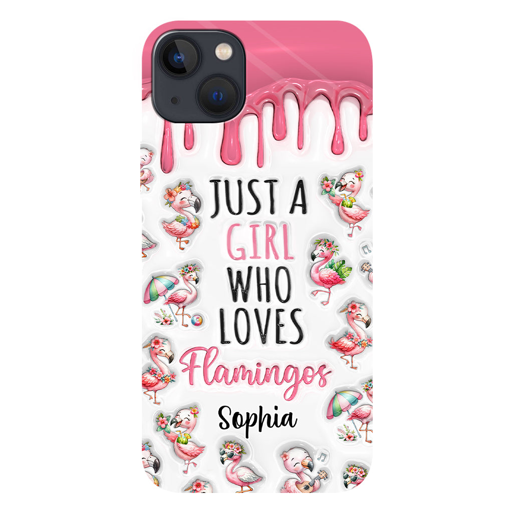 Just A Girl Who Loves Flamingos - Personalized Flamingo Full Print Phone Case