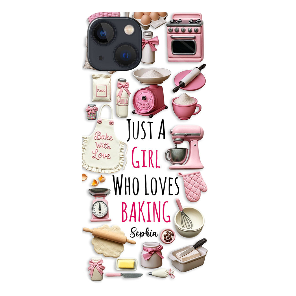 Une fille qui adore pâtisser - Coque de téléphone personnalisée avec impression intégrale sur le thème de la pâtisserie