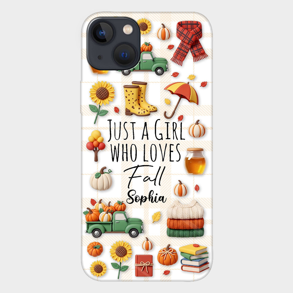 Juste une fille qui aime l'automne - Coque de téléphone personnalisée avec imprimé automnal