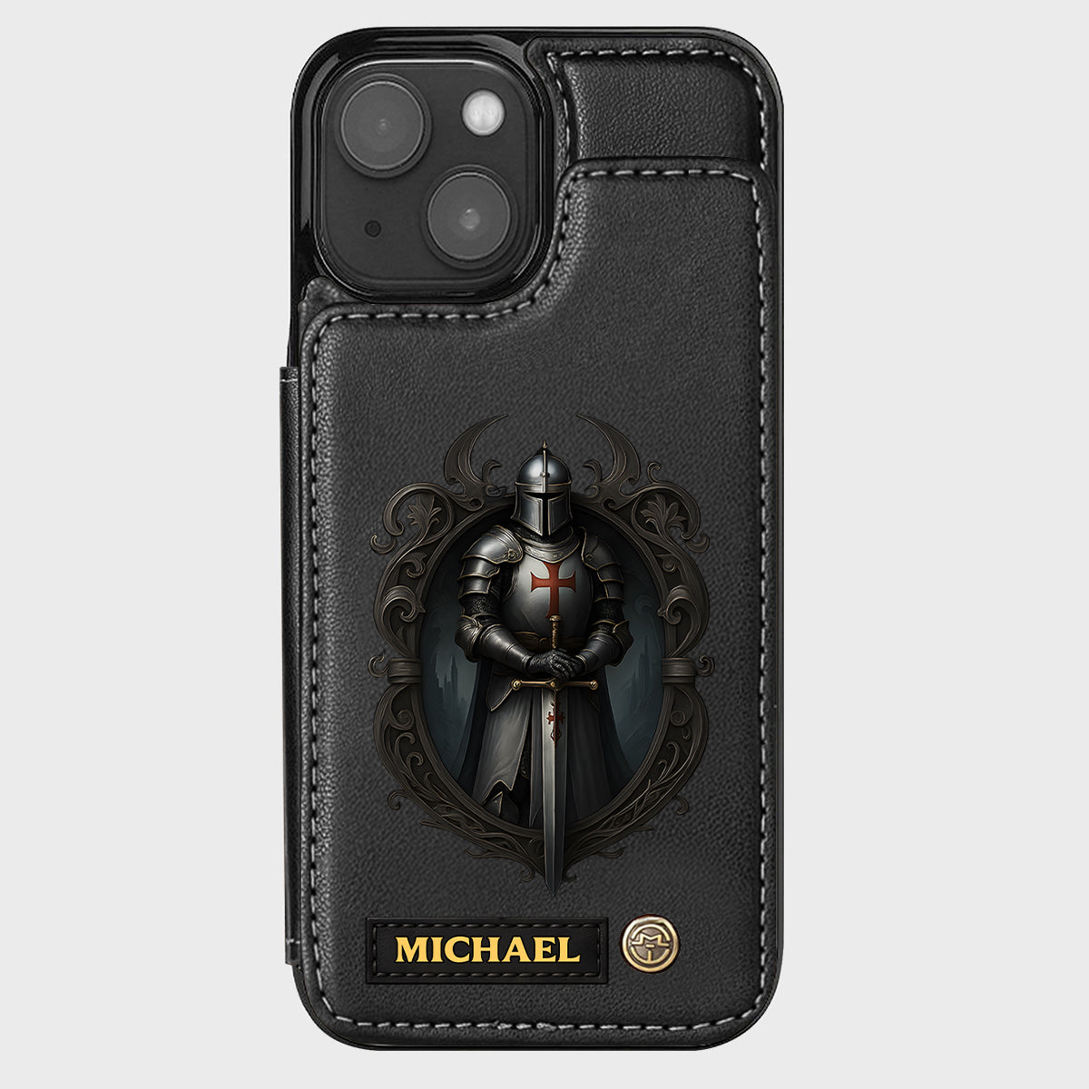 Étui portefeuille chrétien personnalisé Knight Of God -