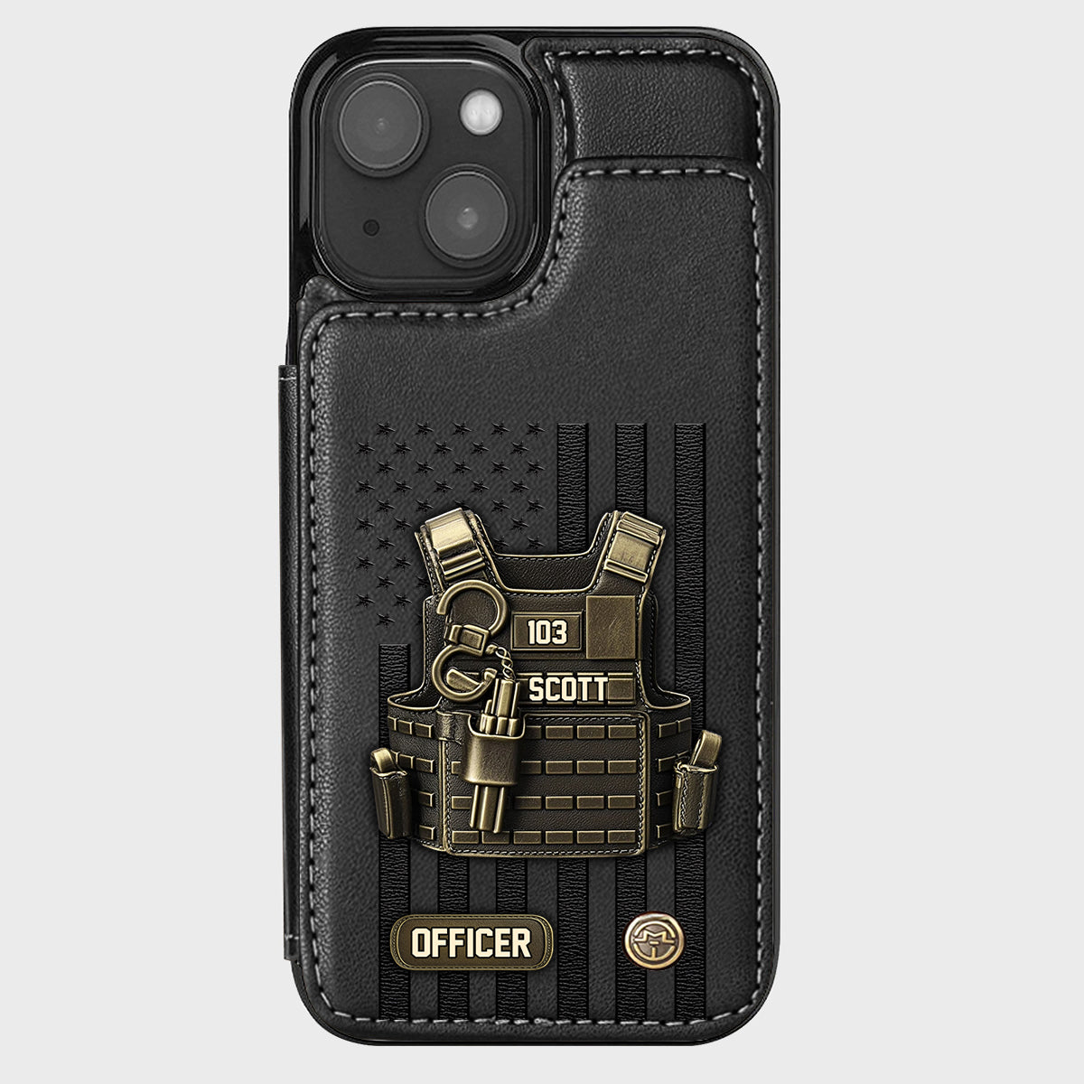 Fier d'être policier - Étui portefeuille personnalisé pour téléphone portable - Policier