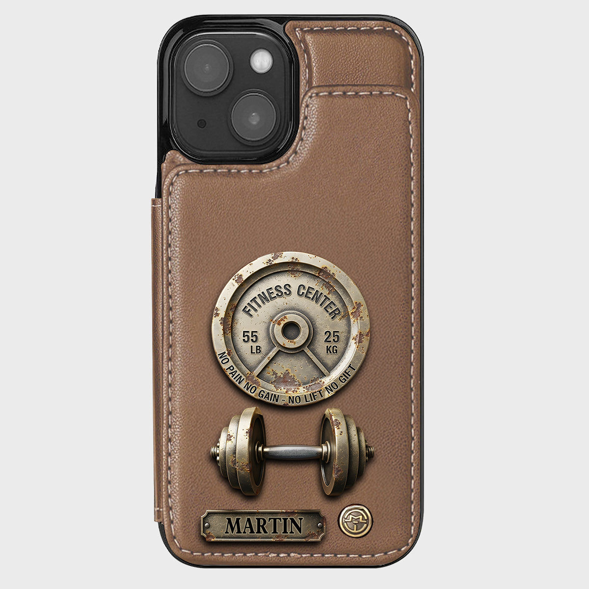 Pas de douleur, pas de gain - Étui portefeuille de téléphone personnalisé pour le fitness