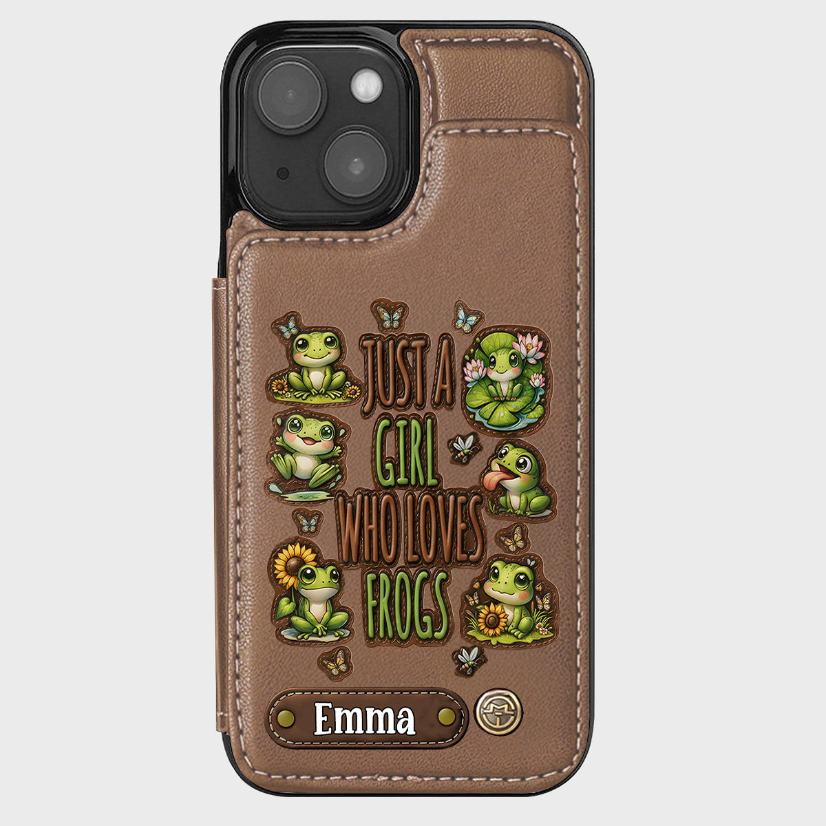 Just A Girl Who Loves Frogs - Personalized Frog Wallet Phone Case