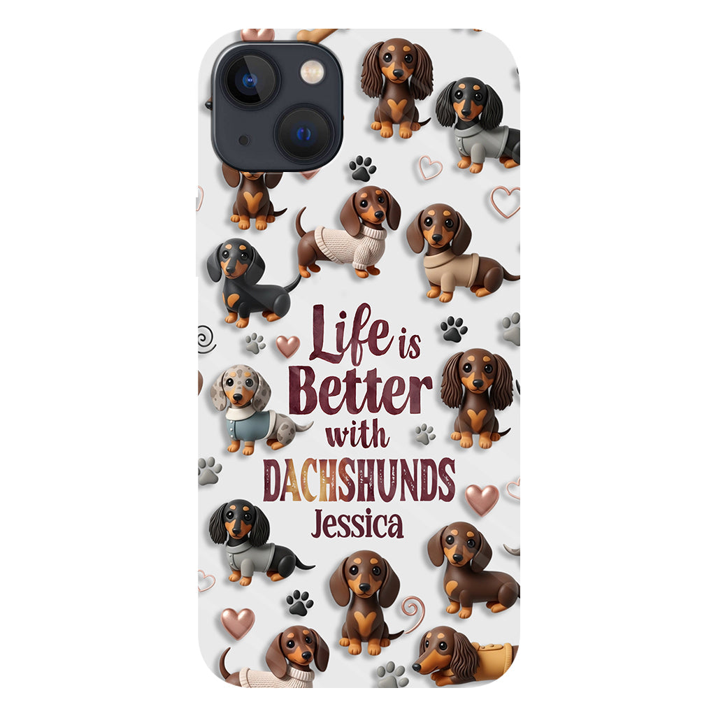 Juste une fille qui aime les chiens - Coque de téléphone personnalisée avec impression intégrale de chien
