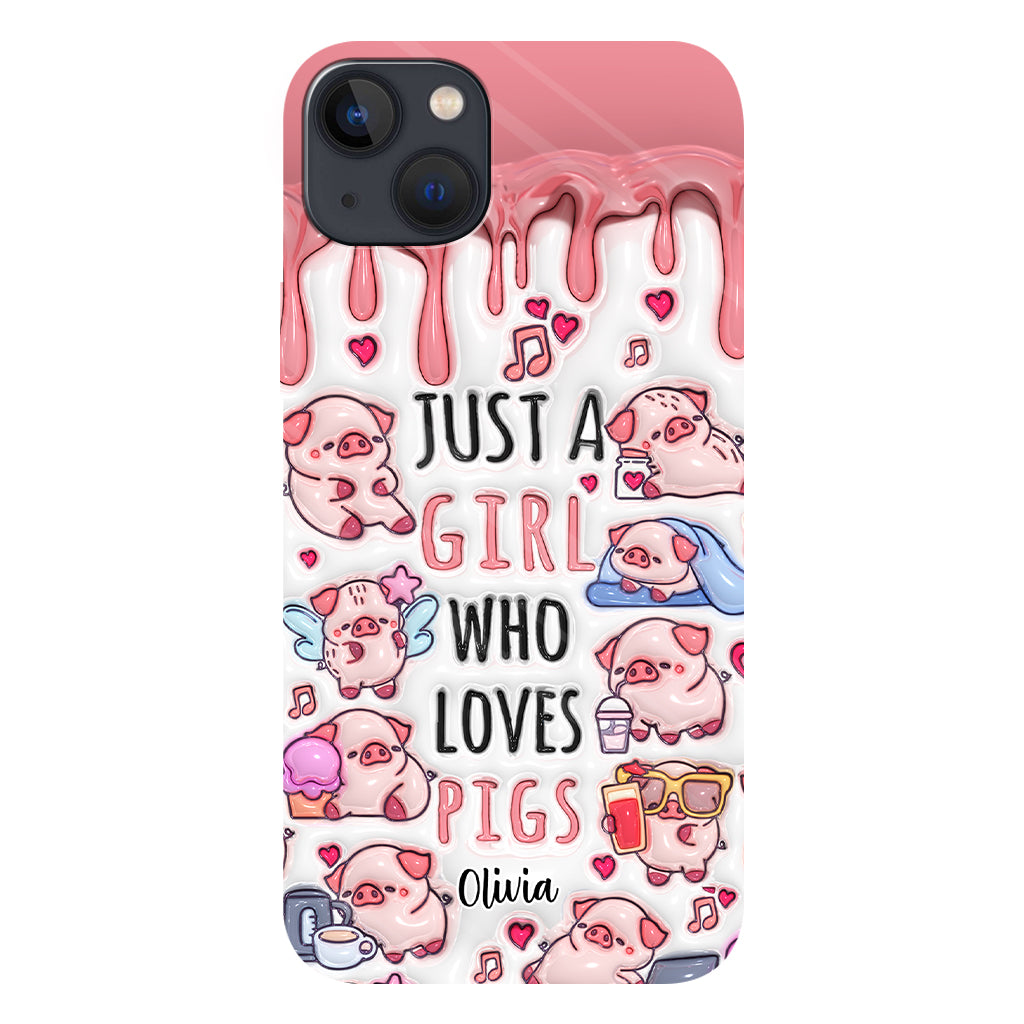 Just A Girl Who Loves Pigs - Personalized Pig Lover Full Print Phone Case