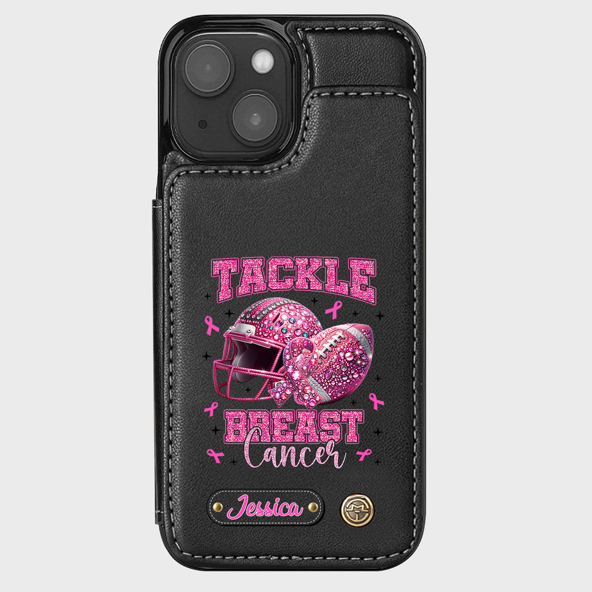Pink Out - Étui portefeuille de téléphone personnalisé sur le thème du football