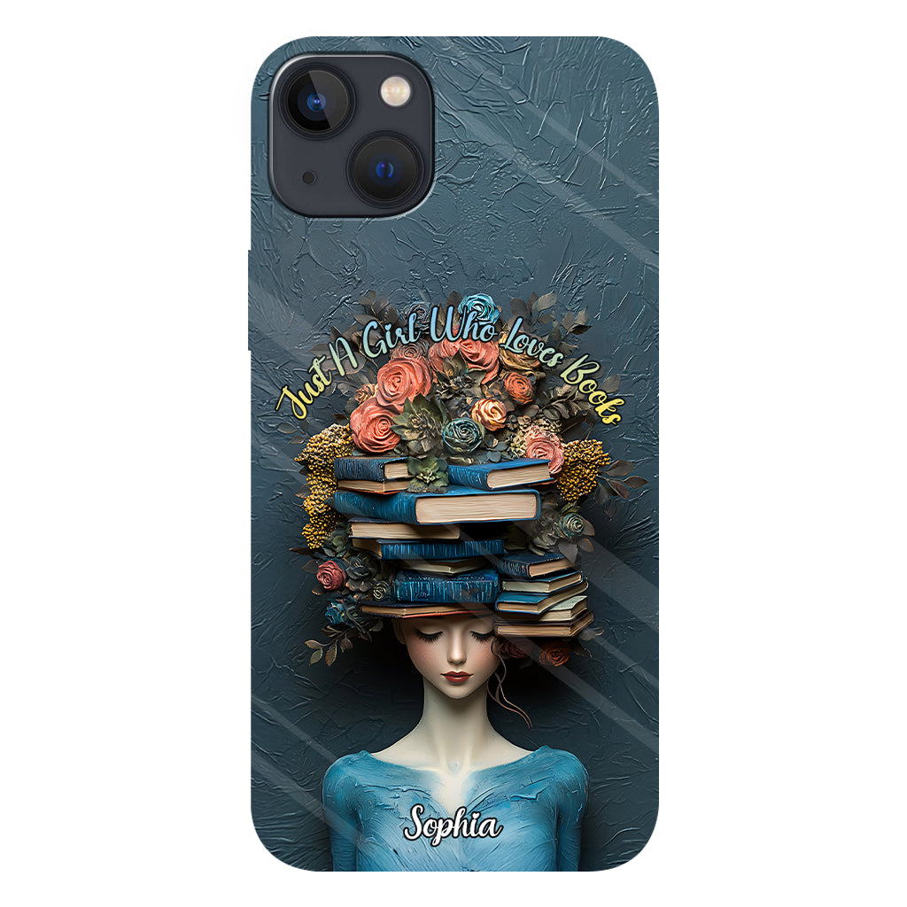 Une fille qui aime les livres - Coque de téléphone personnalisée avec impression intégrale d'un livre