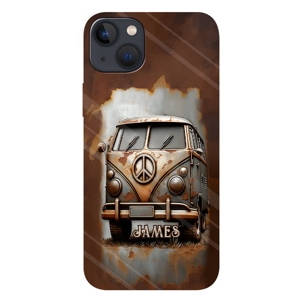 Camper Van Peace Symbol Vintage Soul - Personalized Hippie Full Print Phone Case