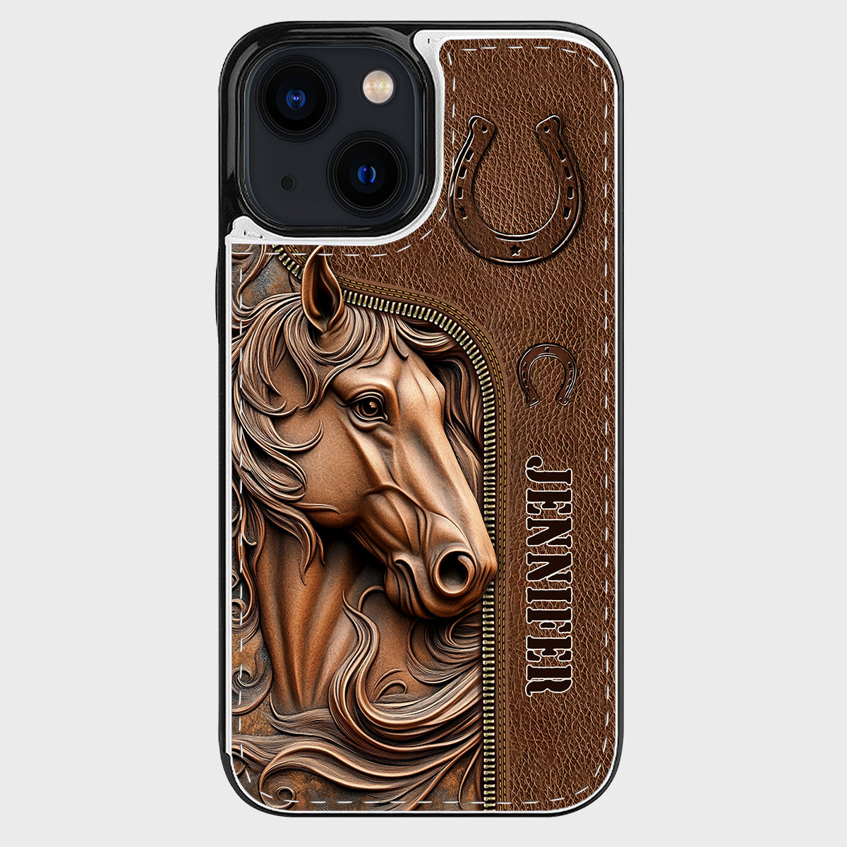 Facilement distrait par les chevaux - Étui portefeuille pliable personnalisé pour téléphone portable avec motif cheval